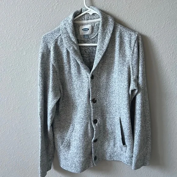 Old navy Heather grey button up cardigan. Thick sweatshirt material. Women’s Lg - Picture 3 of 4
